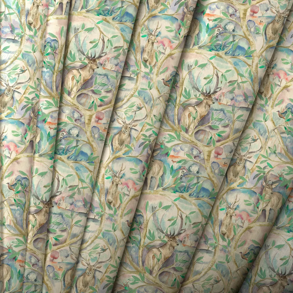 Whinlatter Printed Made to Measure Curtains Teal