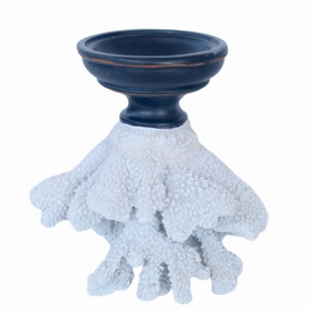 WHITE CORAL ON STAND CANDLE STICK 19X18X12CM decorative home ornament