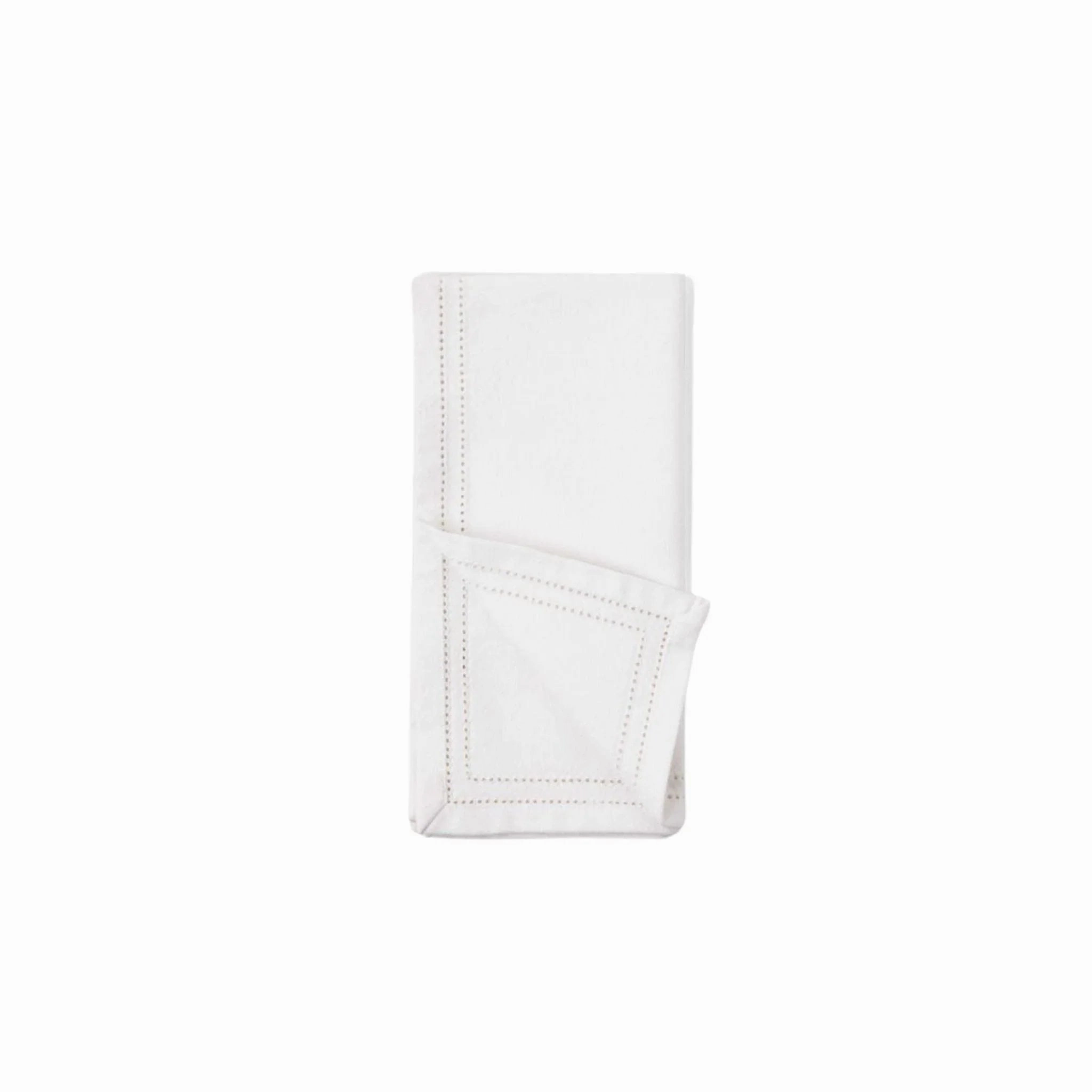 White Dinner Napkins with Double Eyelet Border mini desktop sculpture