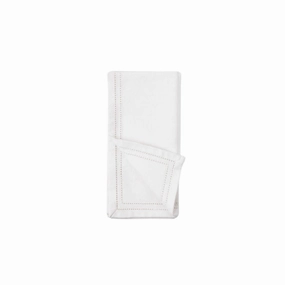 White Dinner Napkins with Double Eyelet Border mini desktop sculpture