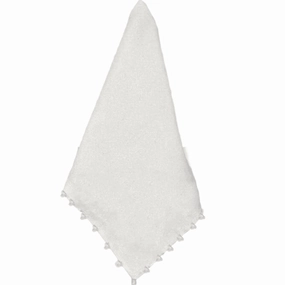 White Dinner Napkins With Pom-Pom Border cute desktop display