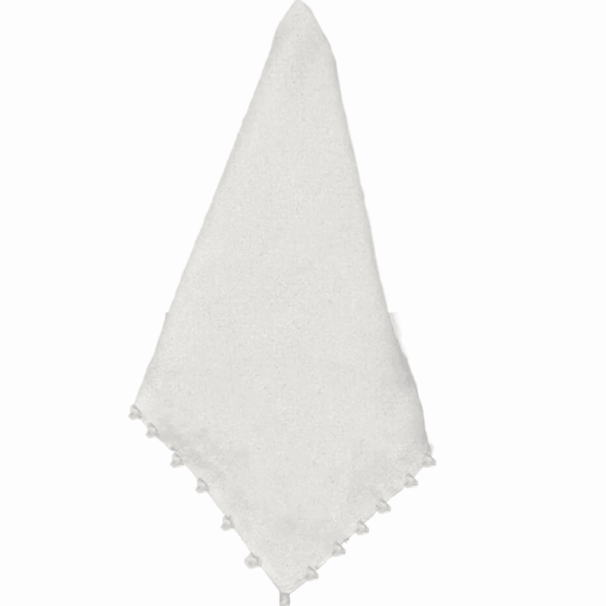 White Dinner Napkins With Pom-Pom Border mini desktop sculpture