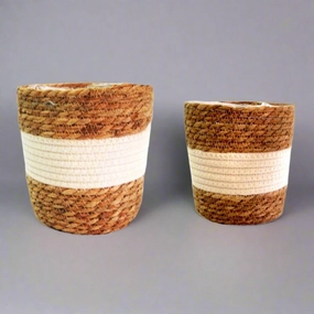 White lightning baskets S/2 decorative home ornament