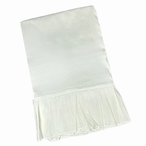 White Linen Ruffle Tablecloth cute desktop display