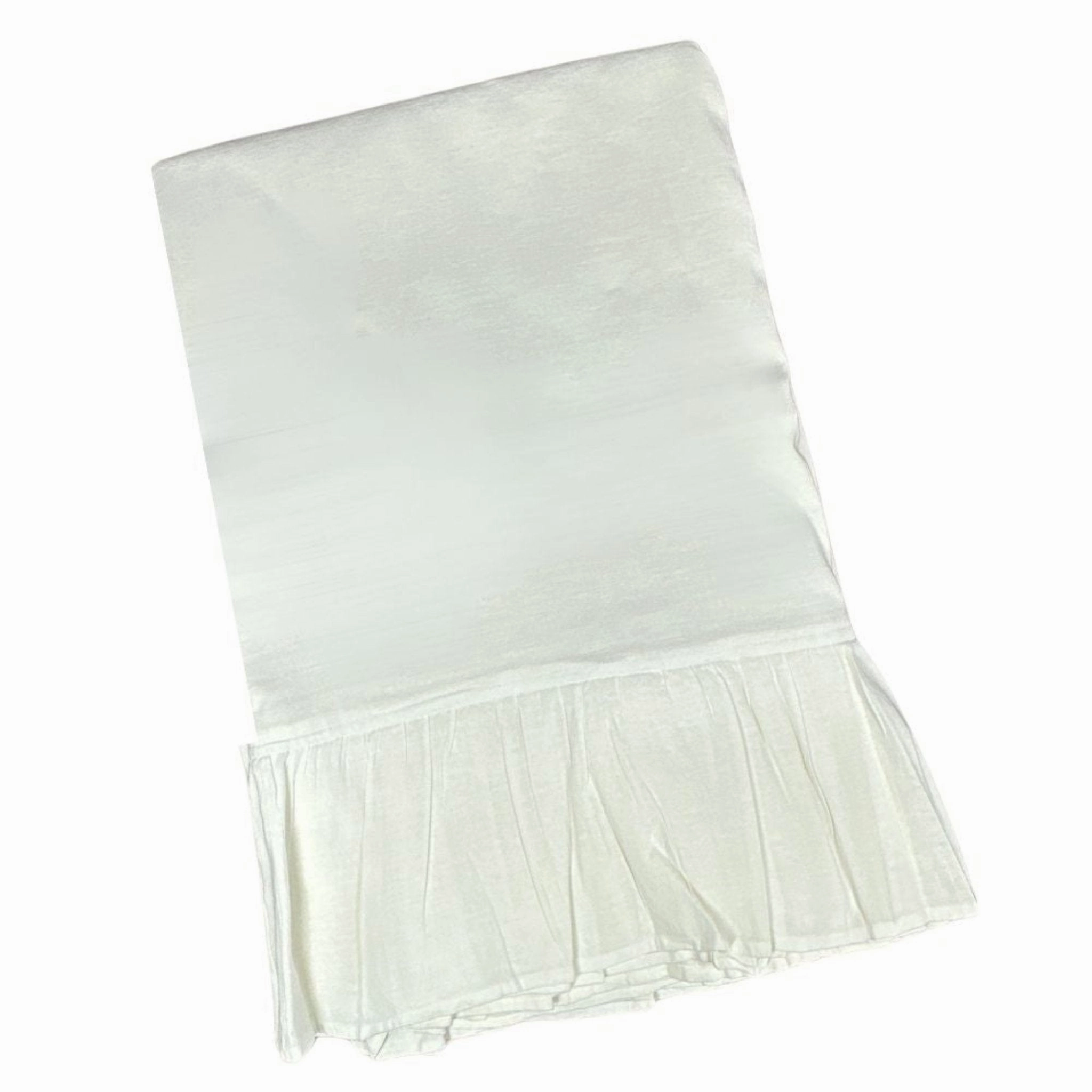 White Linen Ruffle Tablecloth cute desktop display