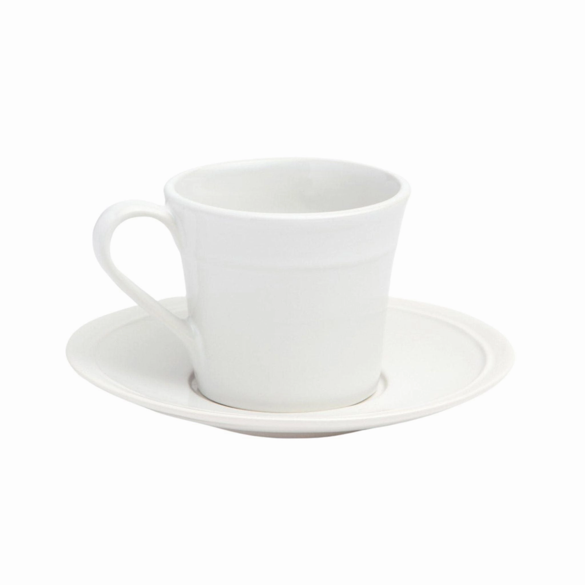 White Stoneware Cups and Saucers cute desktop display