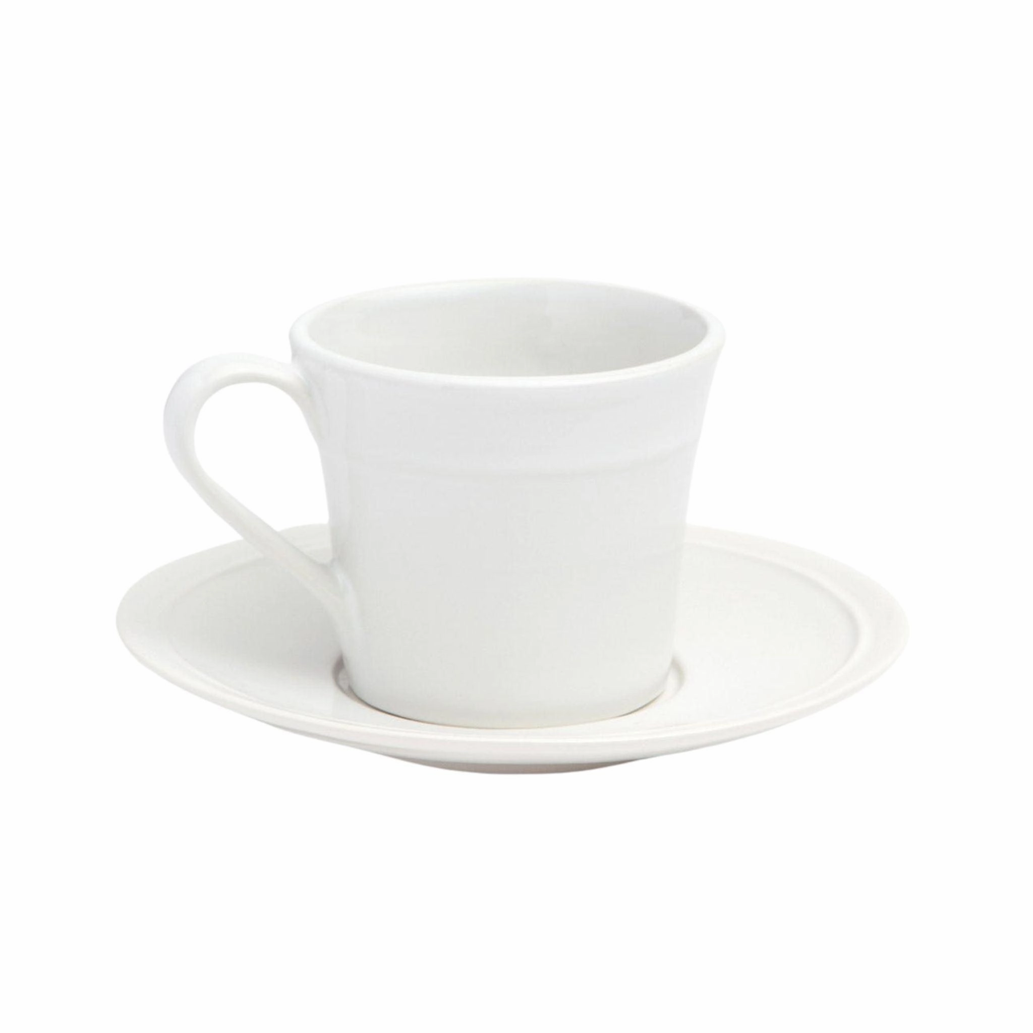 White Stoneware Cups and Saucers mini desktop sculpture
