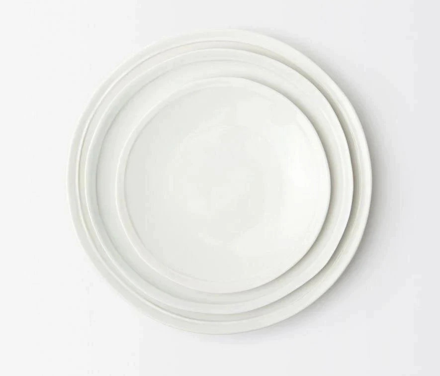 White Stoneware Dinner Plates
