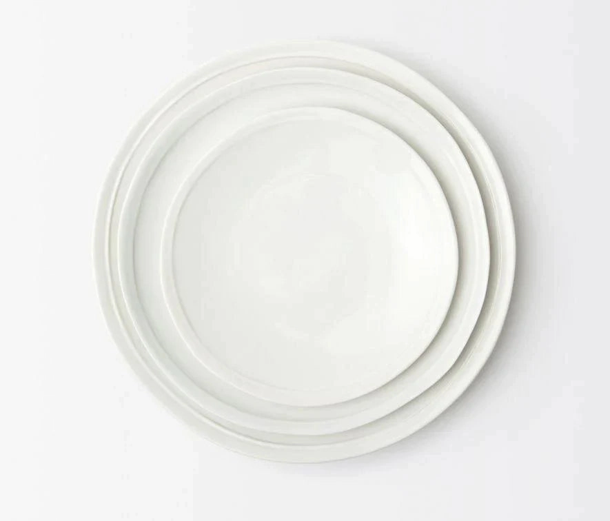 White Stoneware Dinner Plates