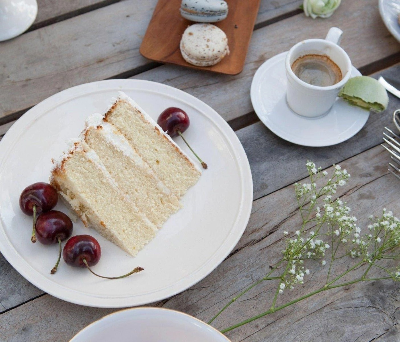 White Stoneware Espresso Cups and Saucers