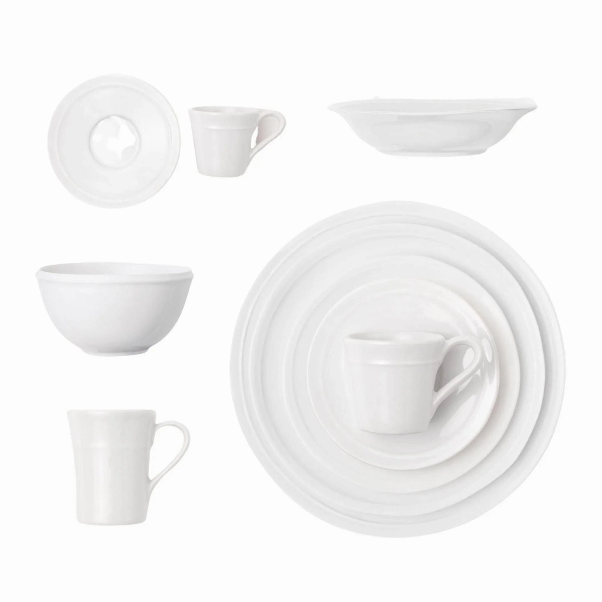White Stoneware Salad Plates