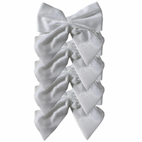 White Velvet Bow Napkin Ties, Set of 4 mini desktop sculpture