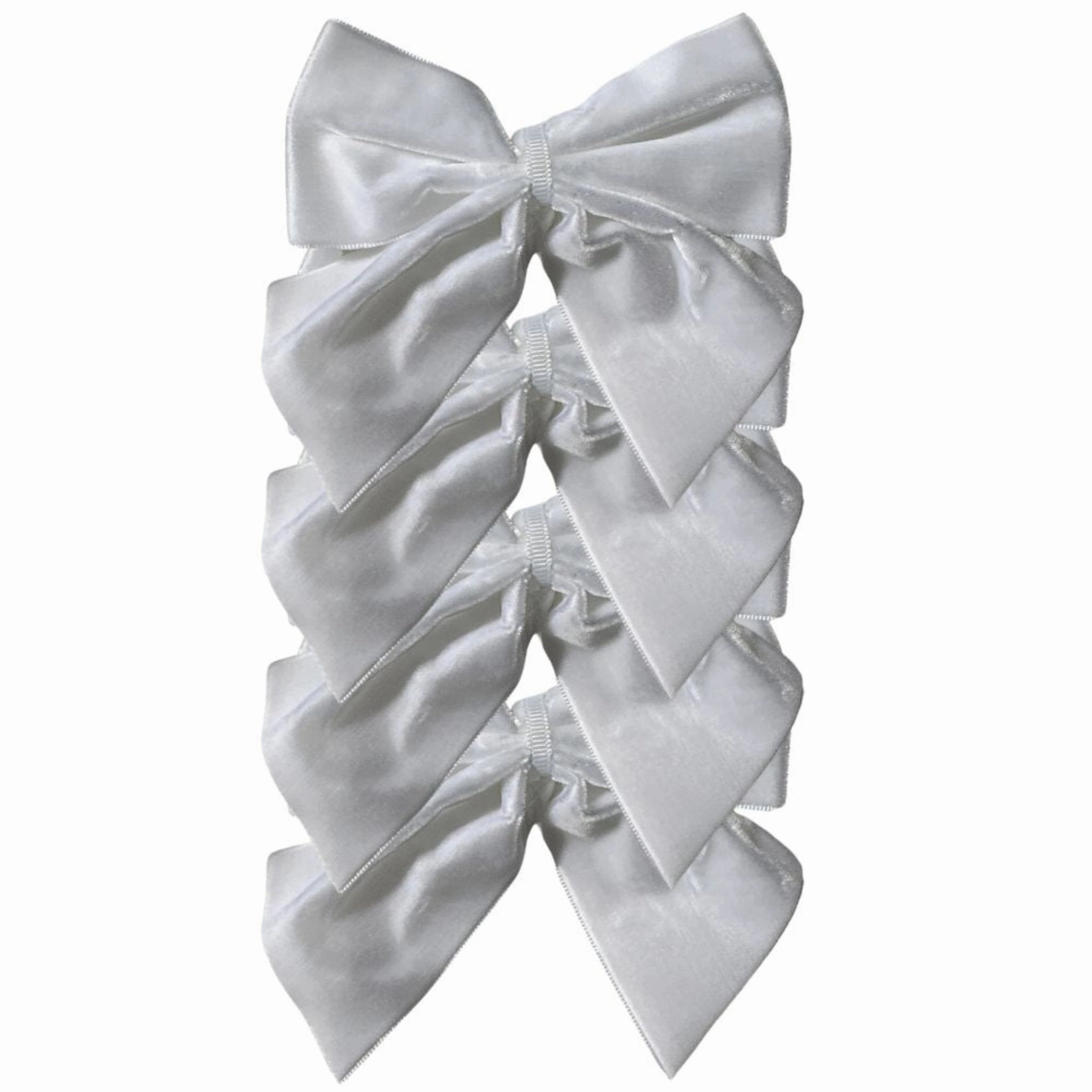 White Velvet Bow Napkin Ties, Set of 4 cute desktop display