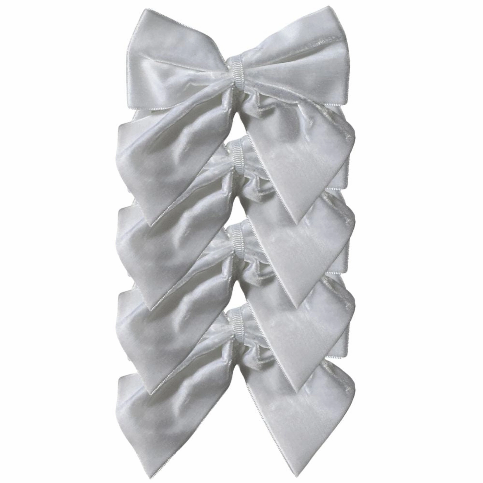 White Velvet Bow Napkin Ties, Set of 4 mini desktop sculpture
