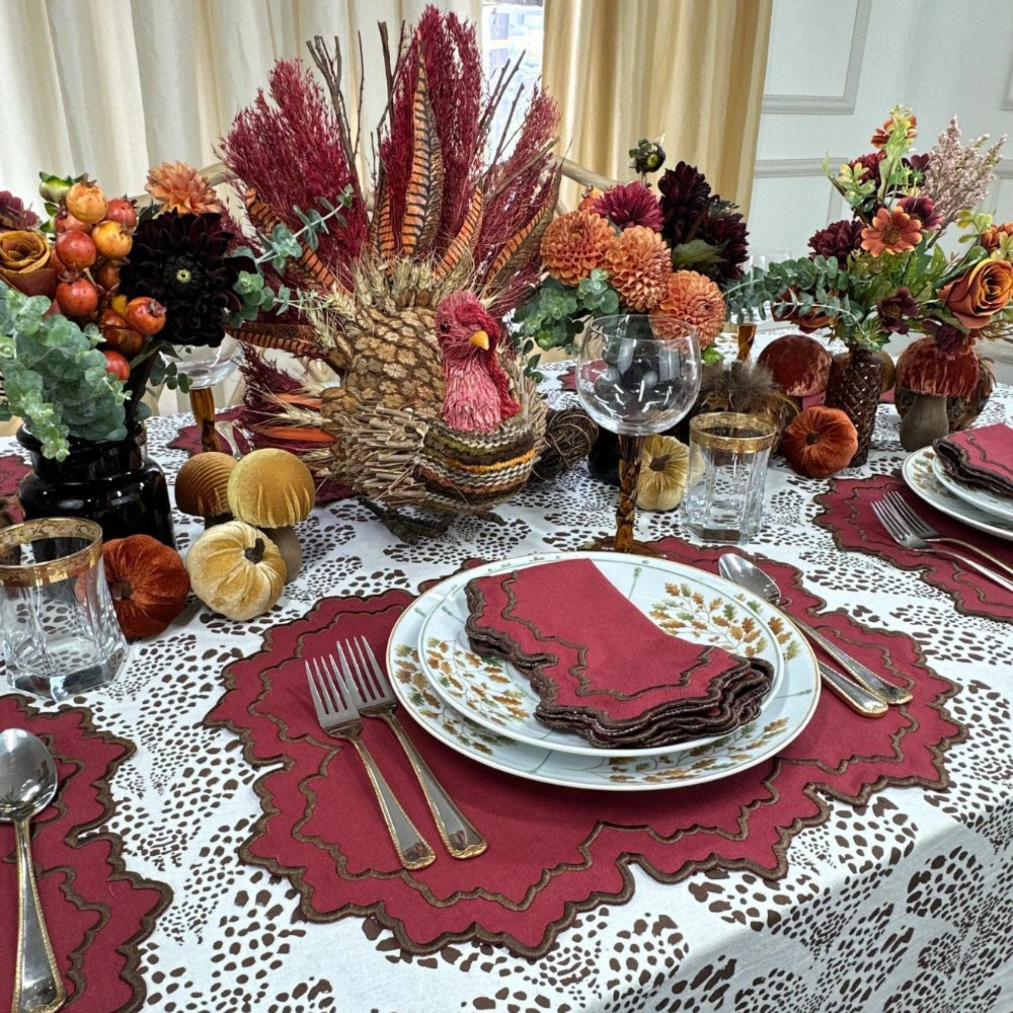 Whitley Napkin in Burgundy, Set of 4
