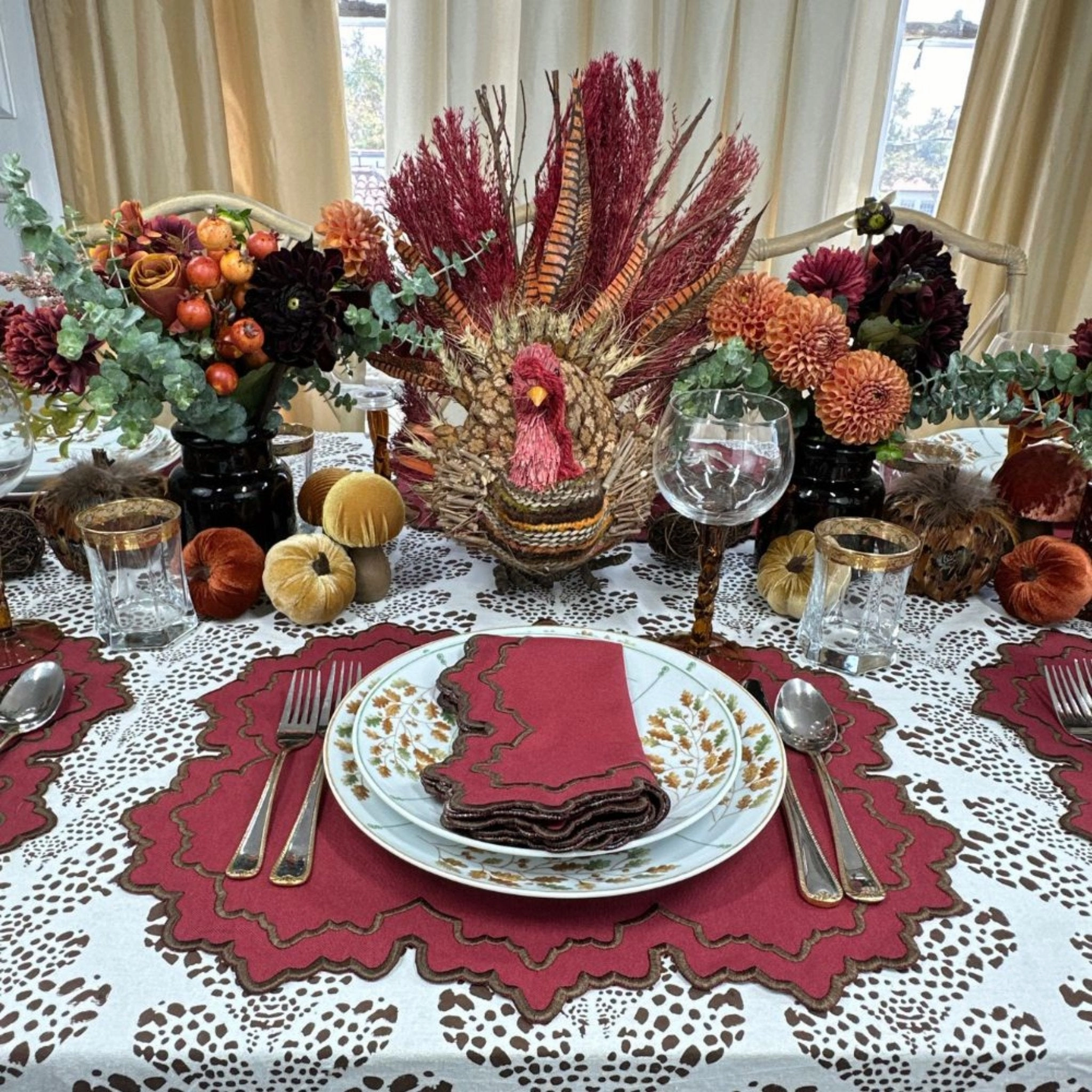 Whitley Placemat in Burgundy, Set of 4