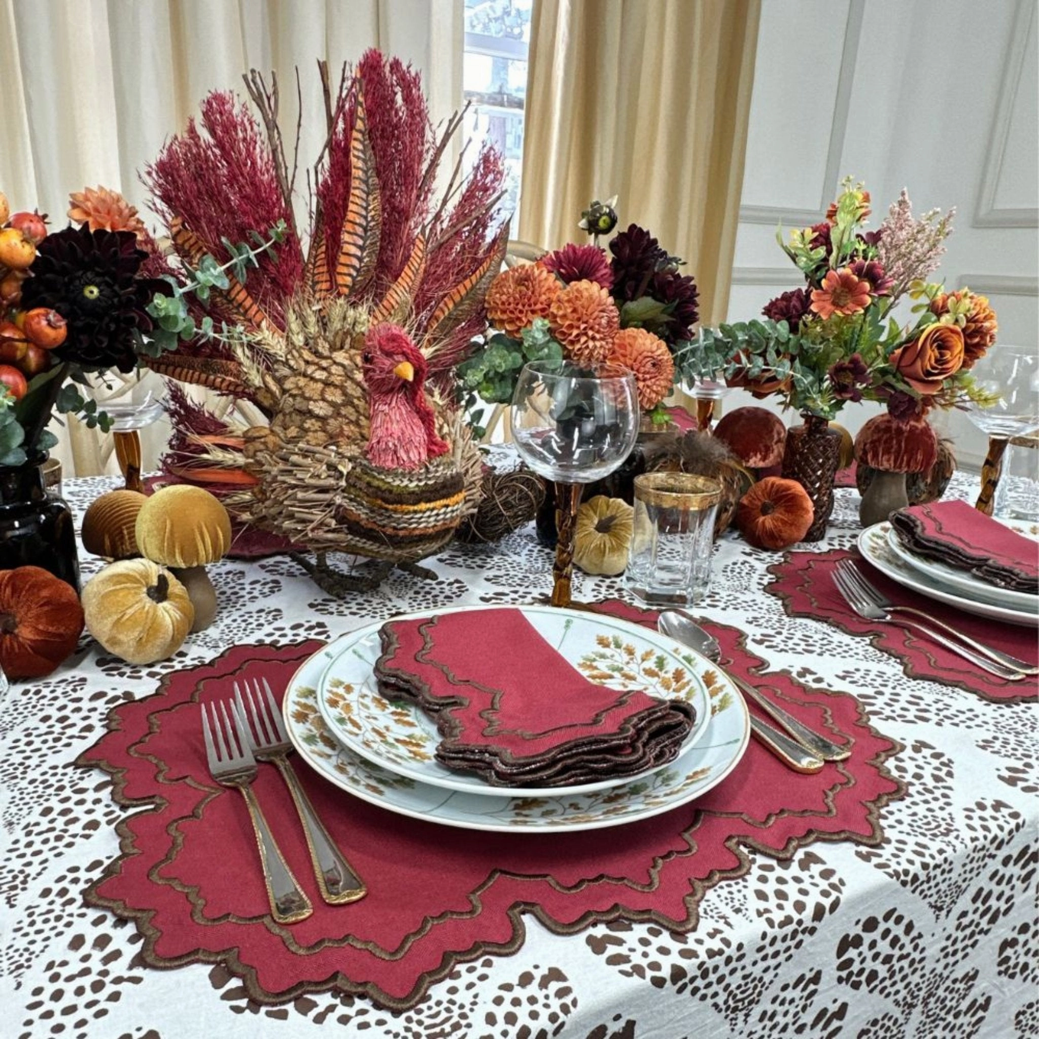 Whitley Placemat in Burgundy, Set of 4