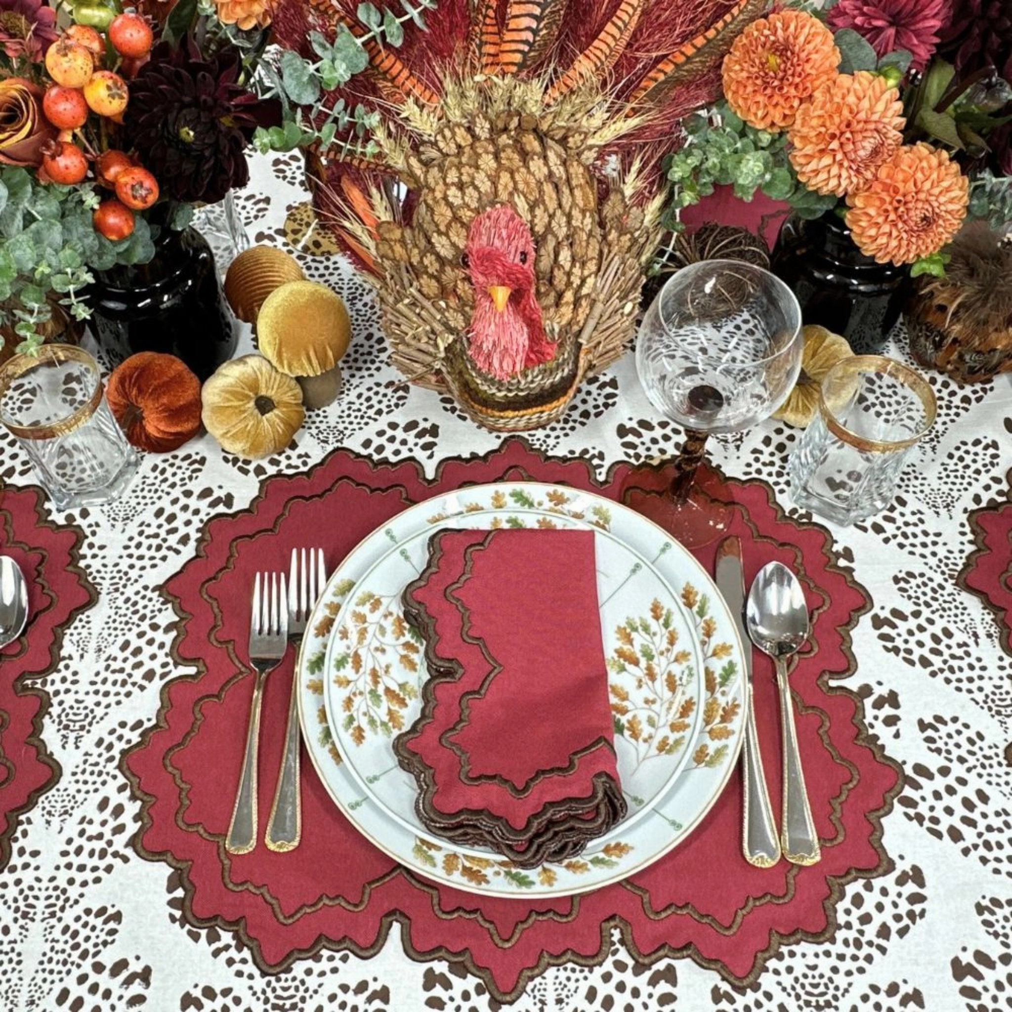 Whitley Placemat in Burgundy, Set of 4