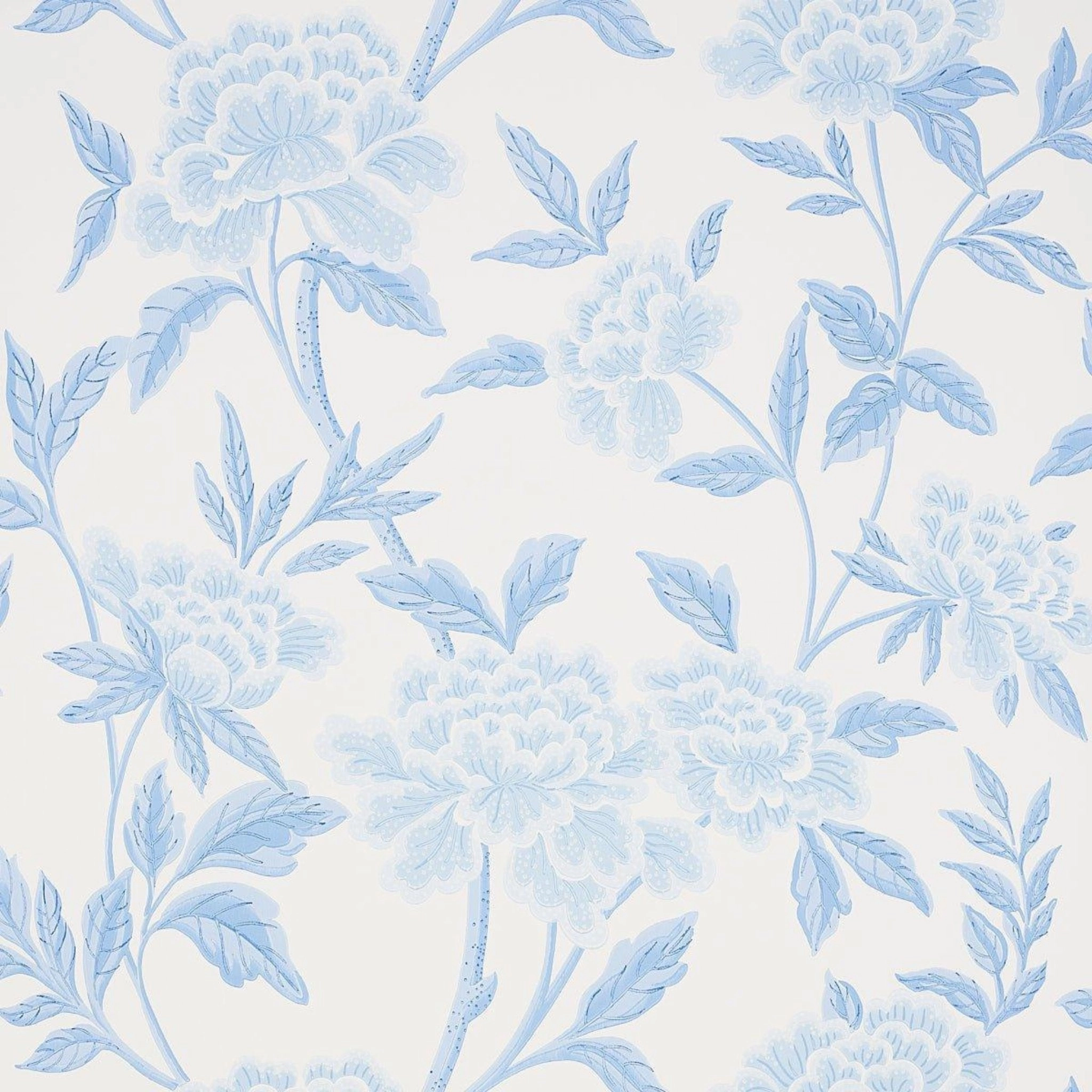Whitney Floral Wallpaper in Blue paper wall covering