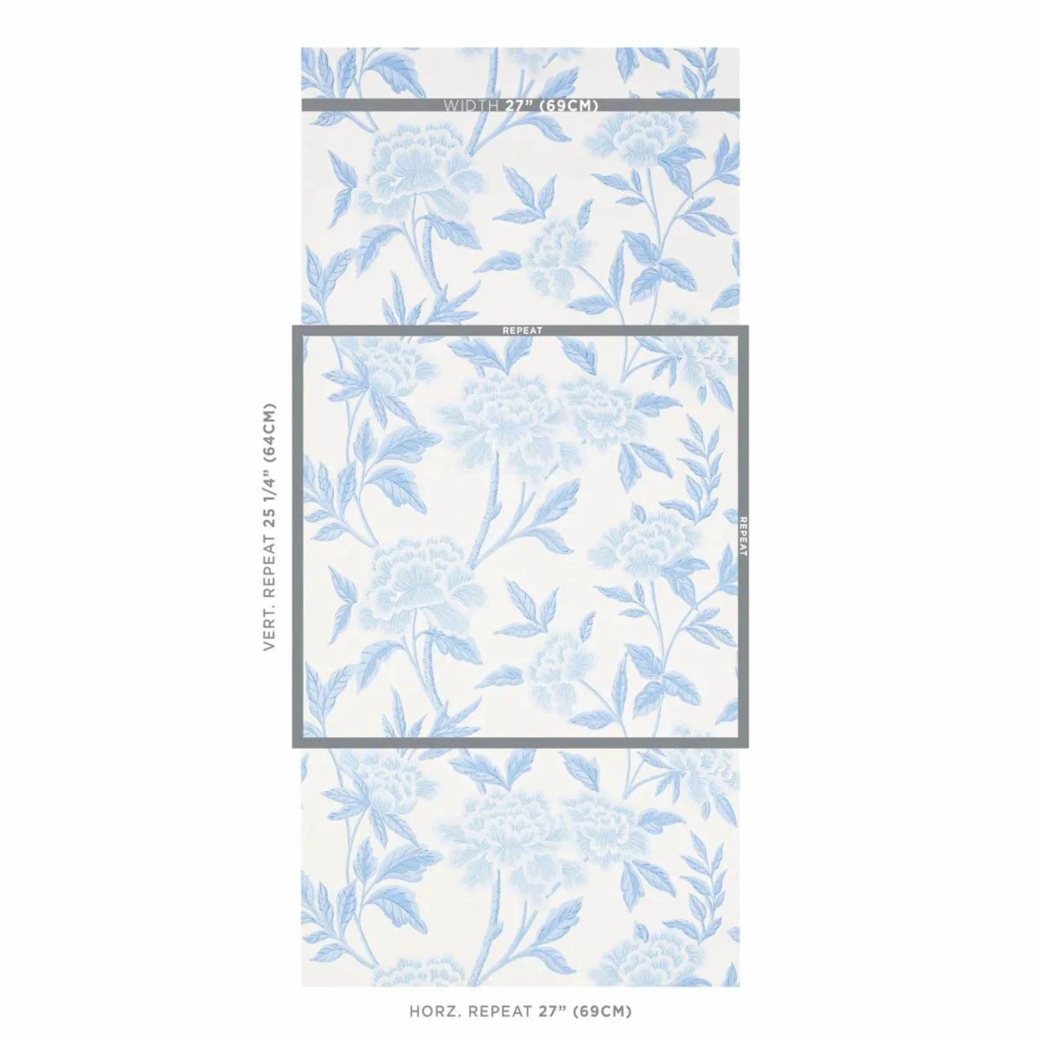 Whitney Floral Wallpaper in Blue