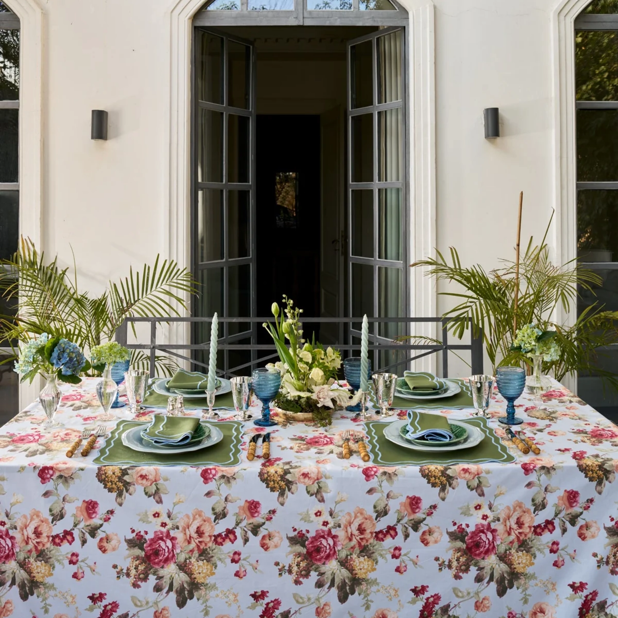 Wild Roses Cotton Tablecloth