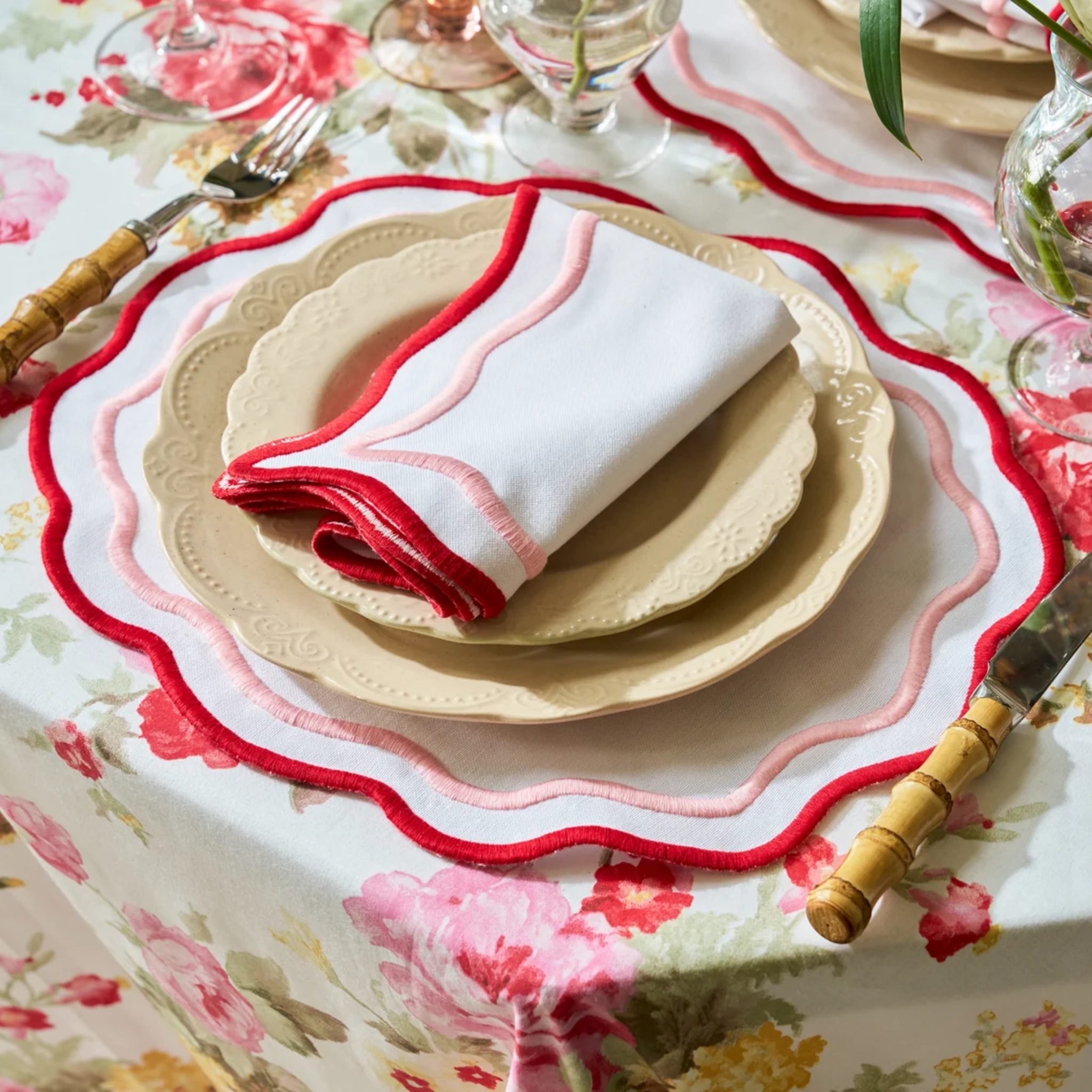 Wild Roses Cotton Tablecloth