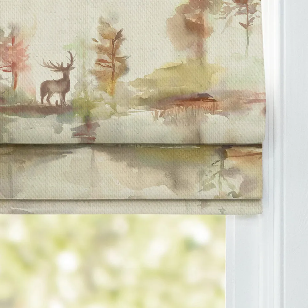 Wilderness Printed Cotton Made to Measure Roman Blinds Plum