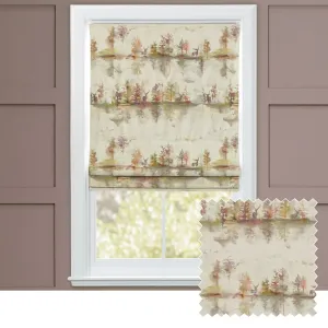Wilderness Printed Cotton Made to Measure Roman Blinds Plum chic floor carpet  