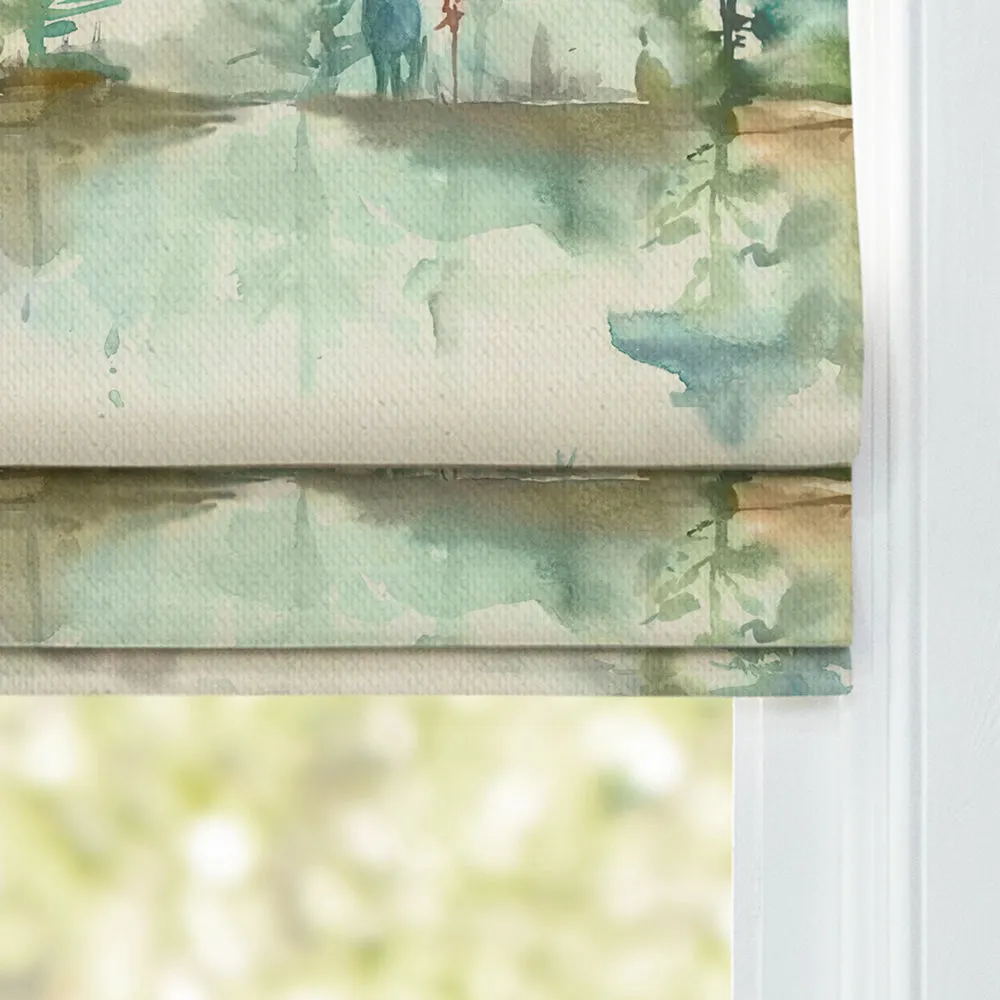 Wilderness Printed Cotton Made to Measure Roman Blinds Topaz