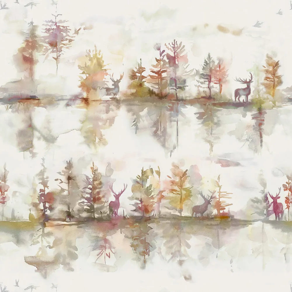 Wilderness Printed Made to Measure Curtains Plum