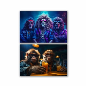 Wildlife Pub Duo by Juliano de Araujo framed mural artwork