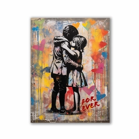 Will love you forever - Banksy Style by Frank Daske framed mural artwork