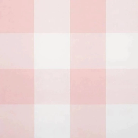 Willa Large Check Wallpaper in Pink paper wall covering