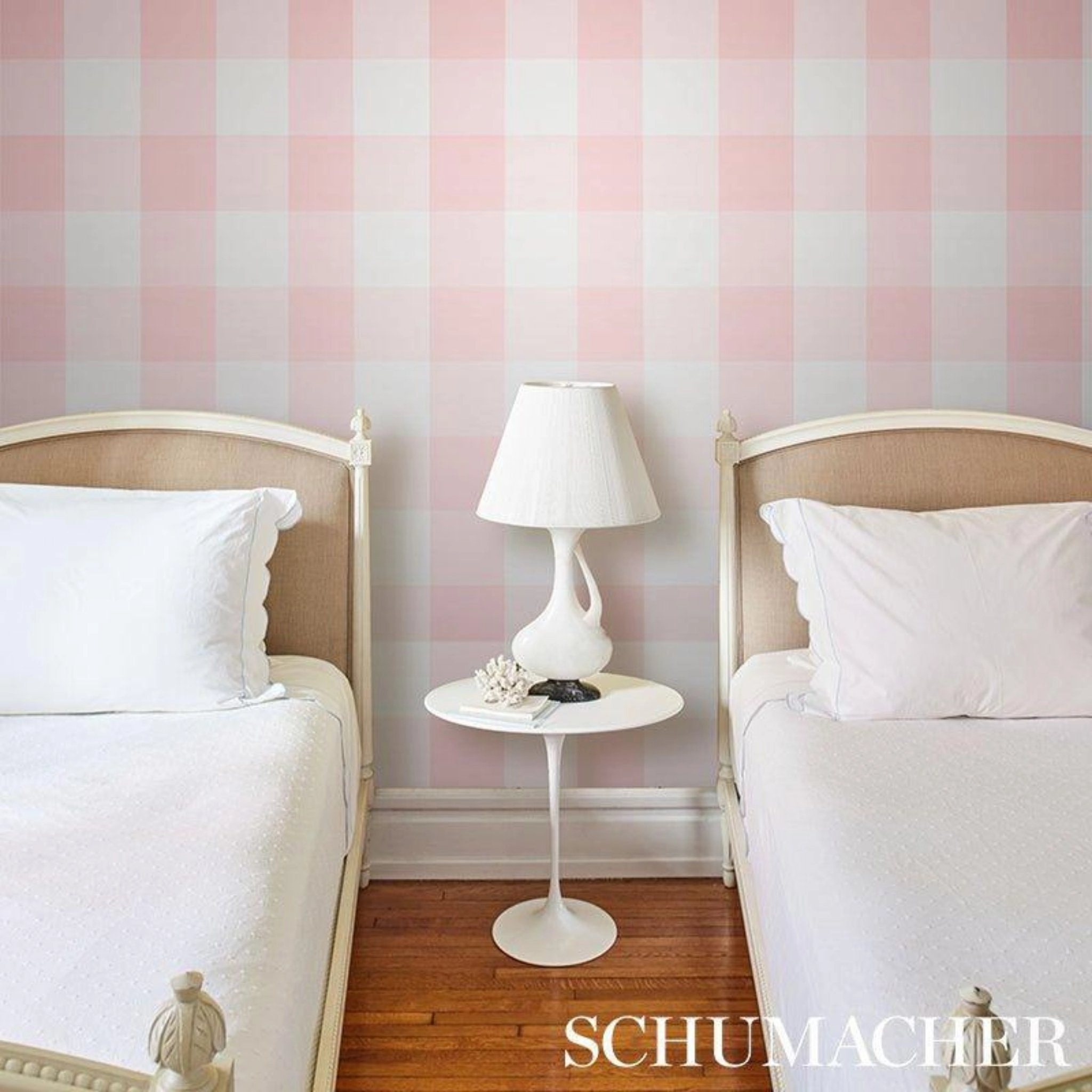 Willa Large Check Wallpaper in Pink