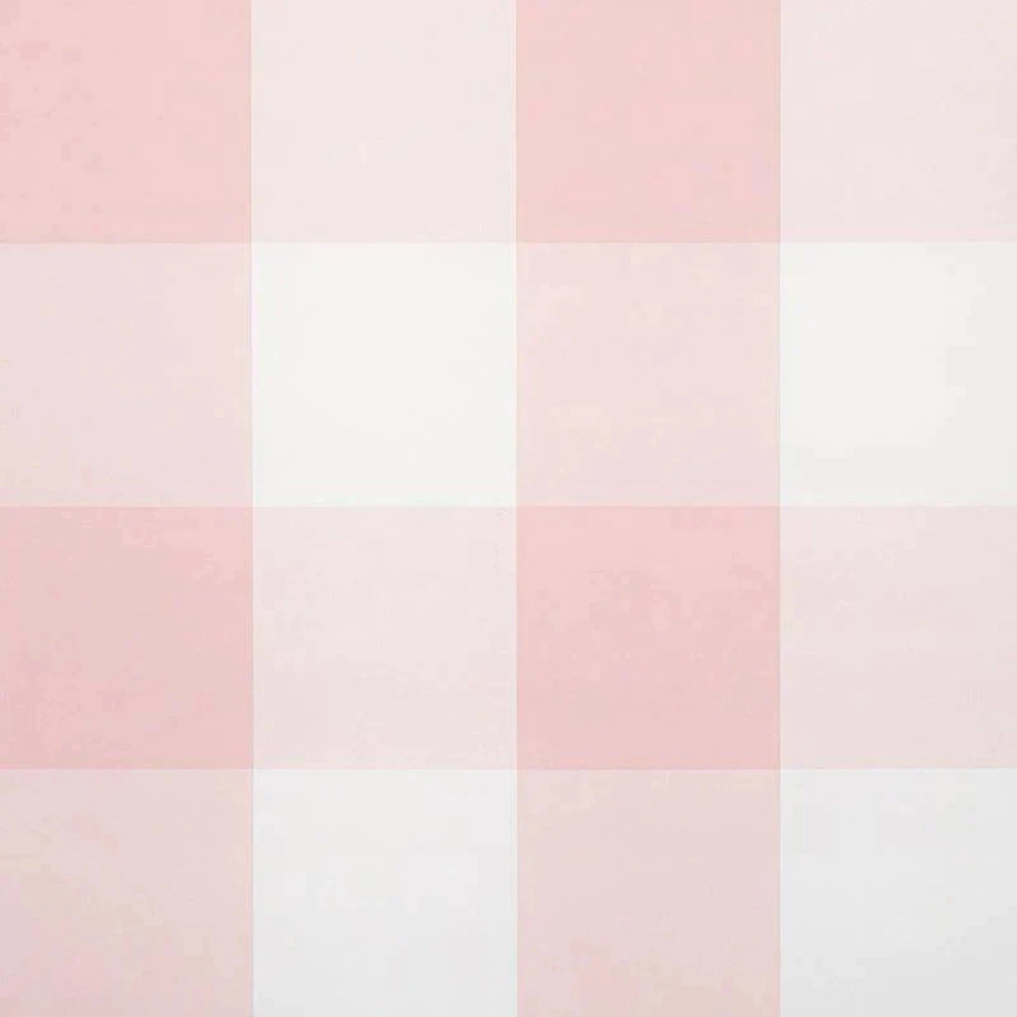 Willa Large Check Wallpaper in Pink paper wall covering