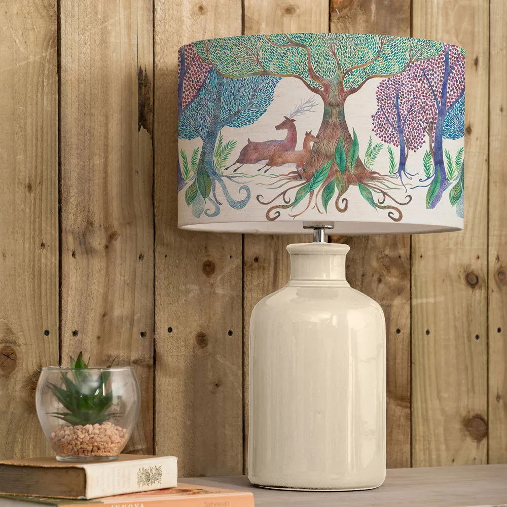 Willow Woods Eva & Elspeth Complete Table Lamp Cream/Linen modern fashion rug  