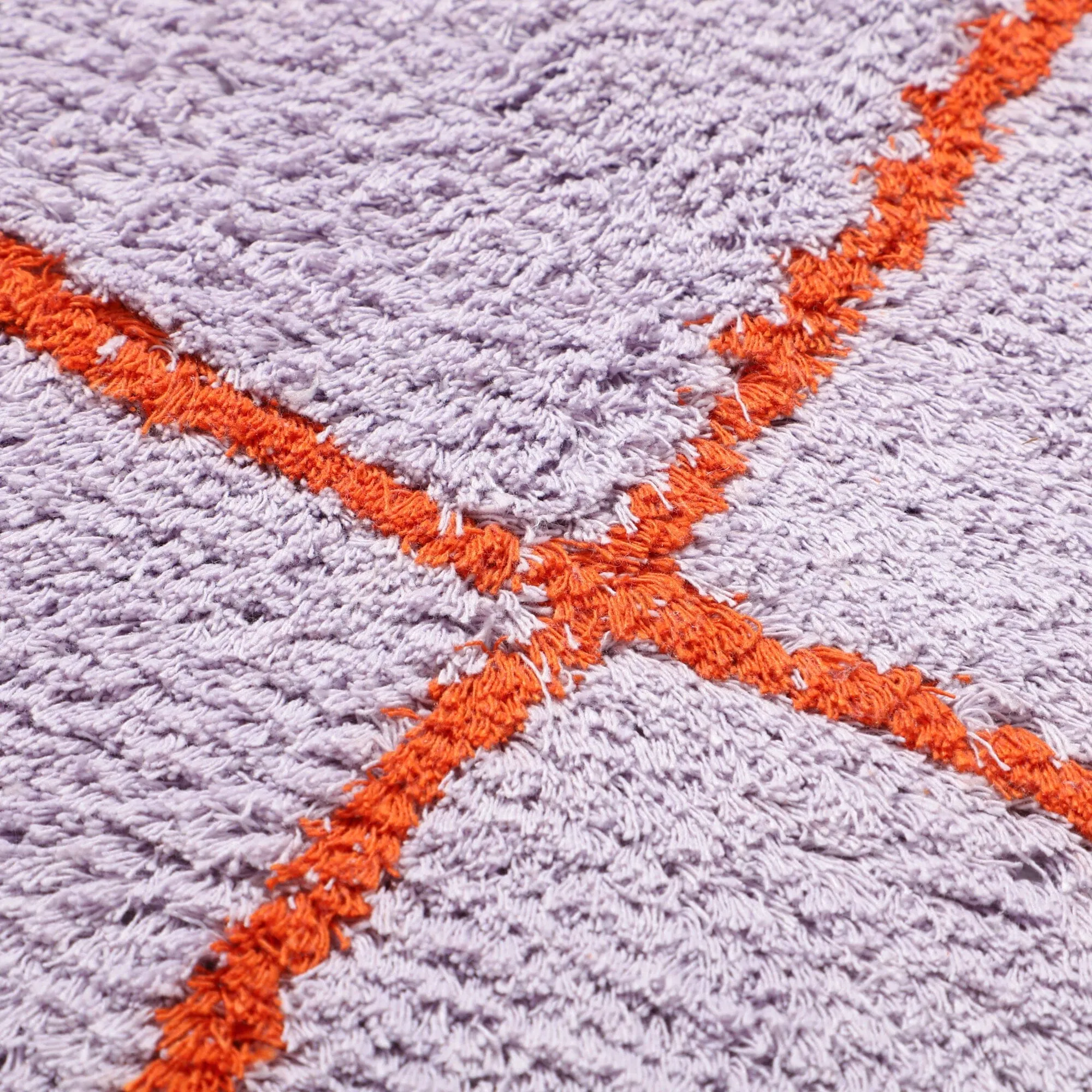 Windowpane Rug Round 1500 Purple X Orange