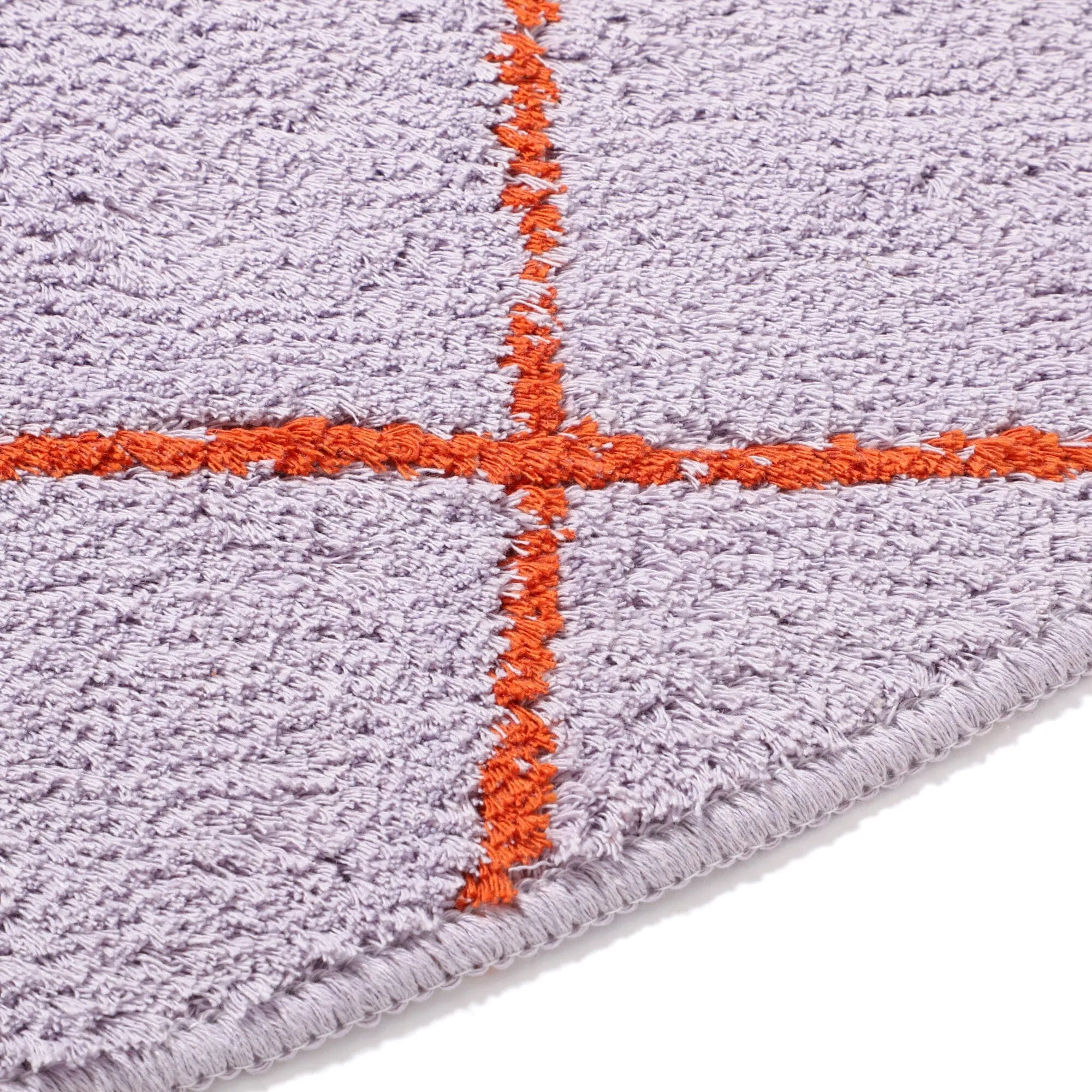 Windowpane Rug Round 1500 Purple X Orange