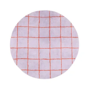 Windowpane Rug Round 1500 Purple X Orange neutral everyday carpet