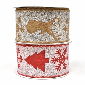 Winter Woods Printed Wired Christmas Ribbon, 2-1/2-Inch, 10-Yard wooden room decoration