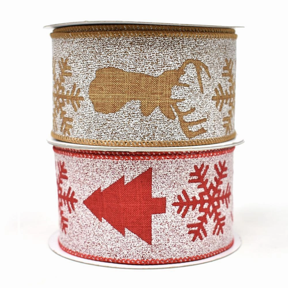 Winter Woods Printed Wired Christmas Ribbon, 2-1/2-Inch, 10-Yard wooden room decoration