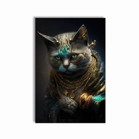 Wizard Cat by Juliano de Araujo framed mural artwork