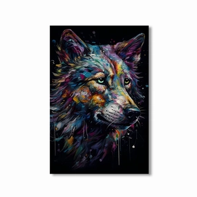 Wolf Art by Juliano de Araujo framed mural artwork