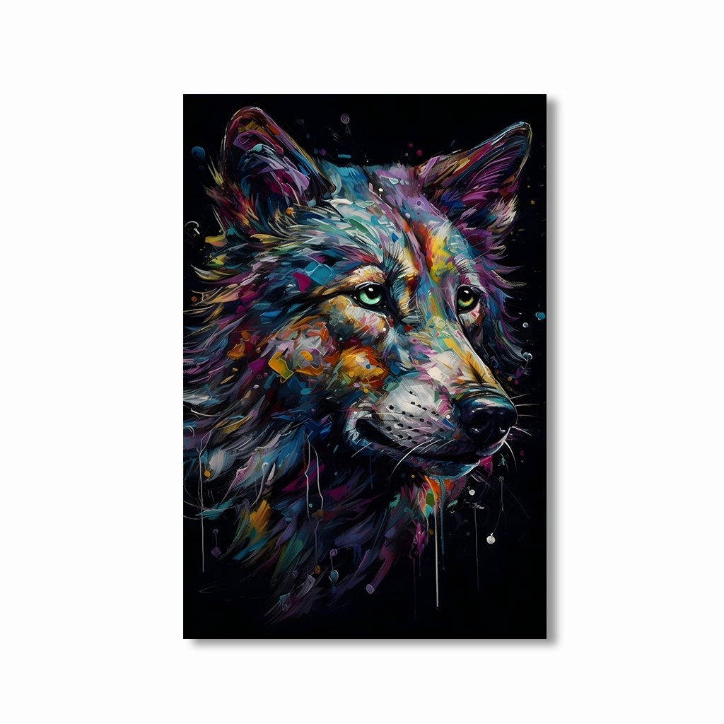 Wolf Art by Juliano de Araujo framed mural artwork