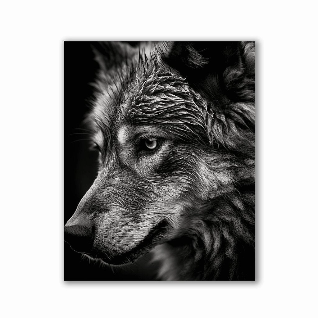 Wolf Closeup by Henrivaux framed mural artwork