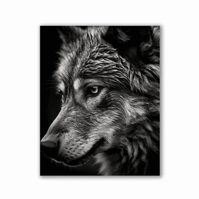 Wolf Closeup by Henrivaux framed mural artwork