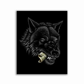 Wolf Money by Zenzdesign framed mural artwork