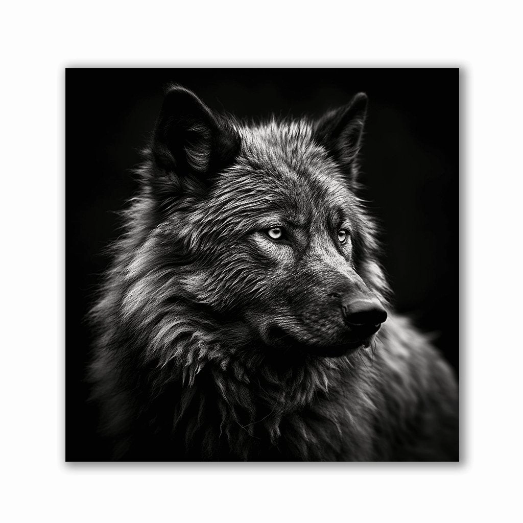 Wolf Portrait by Henrivaux framed mural artwork