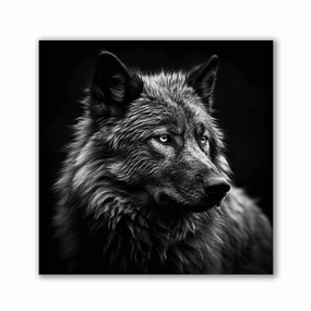 Wolf Portrait by Henrivaux framed mural artwork