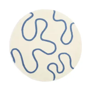 Wonder Rug Round 1500 Ivory X Blue neutral everyday carpet